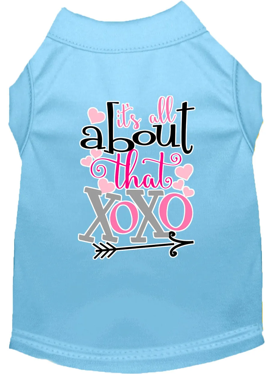 All About That Xoxo Screen Print Dog Shirt Baby Blue Xxl