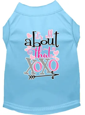 All About That Xoxo Screen Print Dog Shirt Baby Blue Xxl