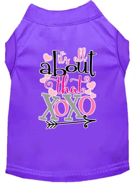 All About That Xoxo Screen Print Dog Shirt Purple Med