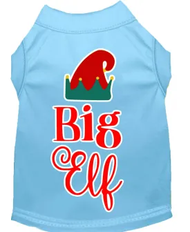 Big Elf Screen Print Dog Shirt Baby Blue Lg