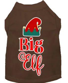 Big Elf Screen Print Dog Shirt Brown Xl