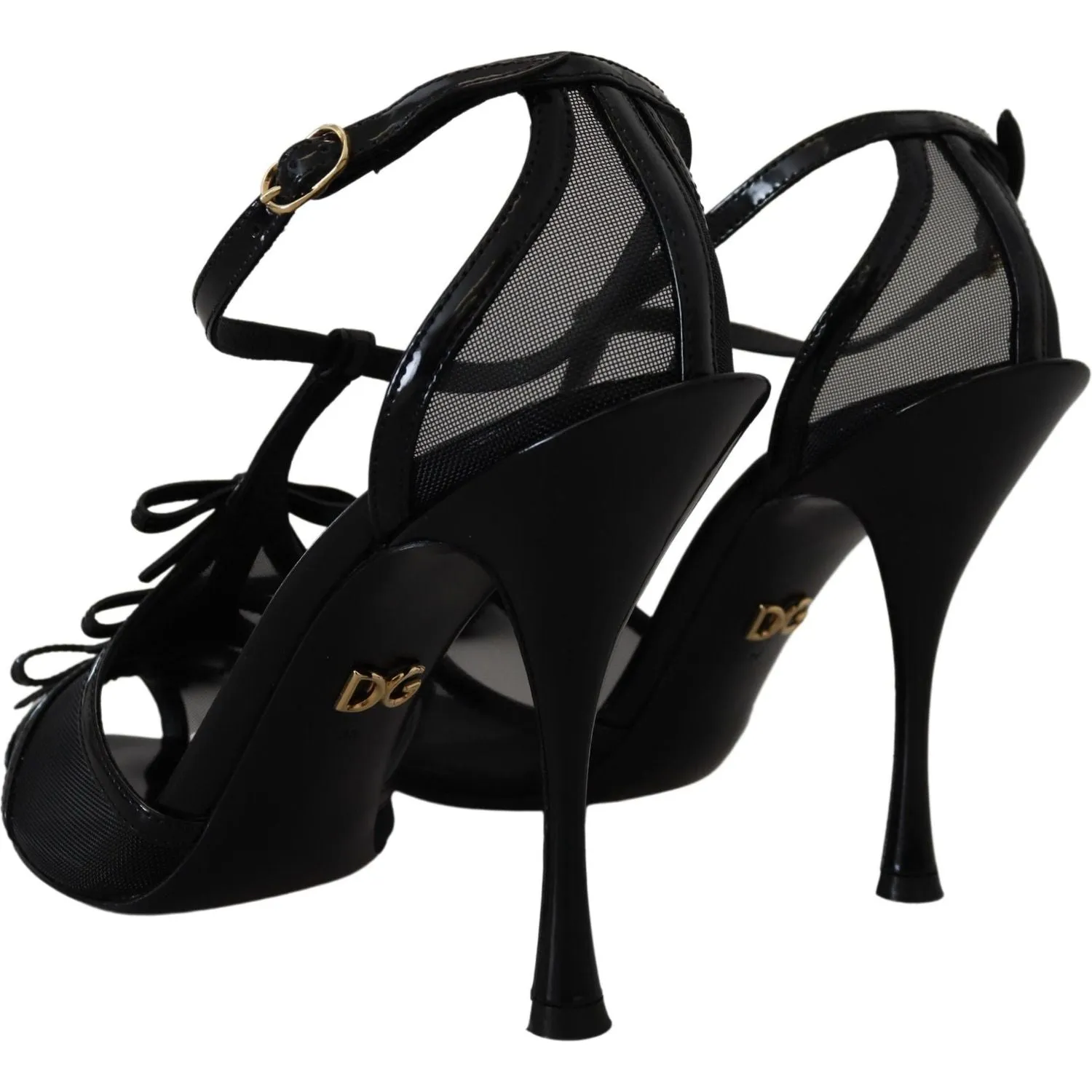 Dolce & Gabbana Elegant Black Stiletto Heeled Sandals