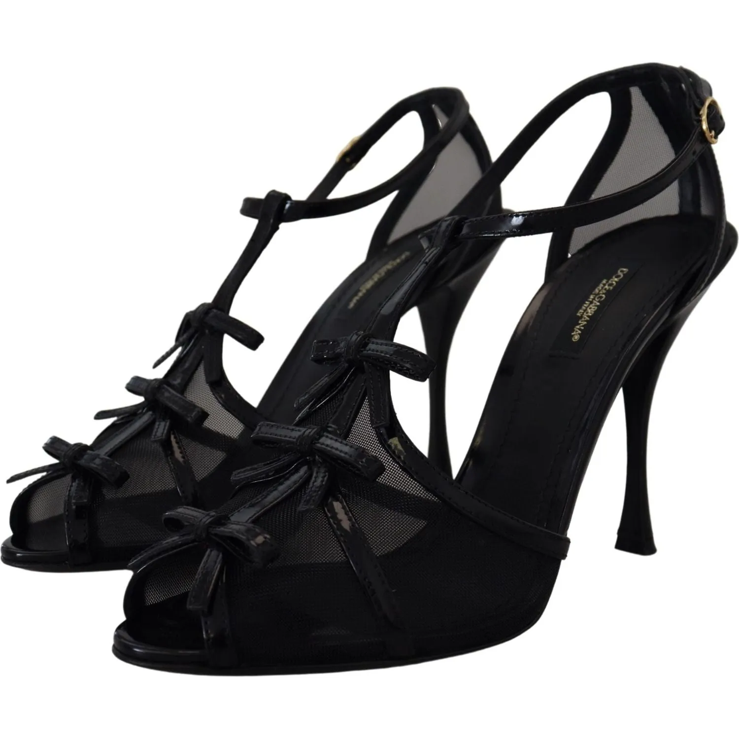 Dolce & Gabbana Elegant Black Stiletto Heeled Sandals