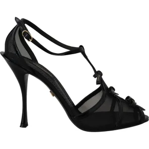 Dolce & Gabbana Elegant Black Stiletto Heeled Sandals