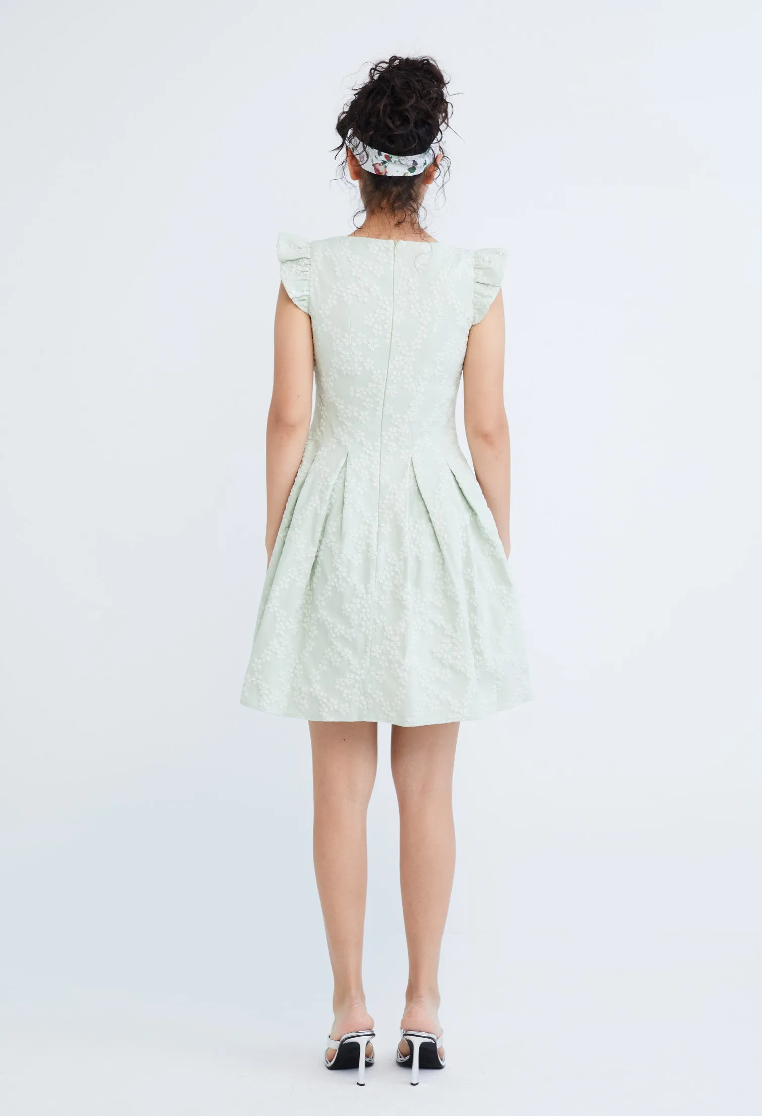 Frilled Cap Sleeve Smock Dress