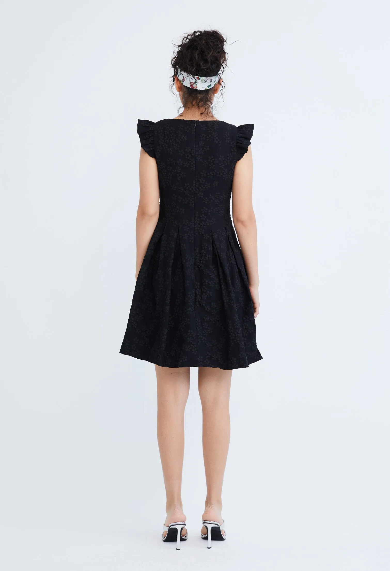 Frilled Cap Sleeve Smock Dress