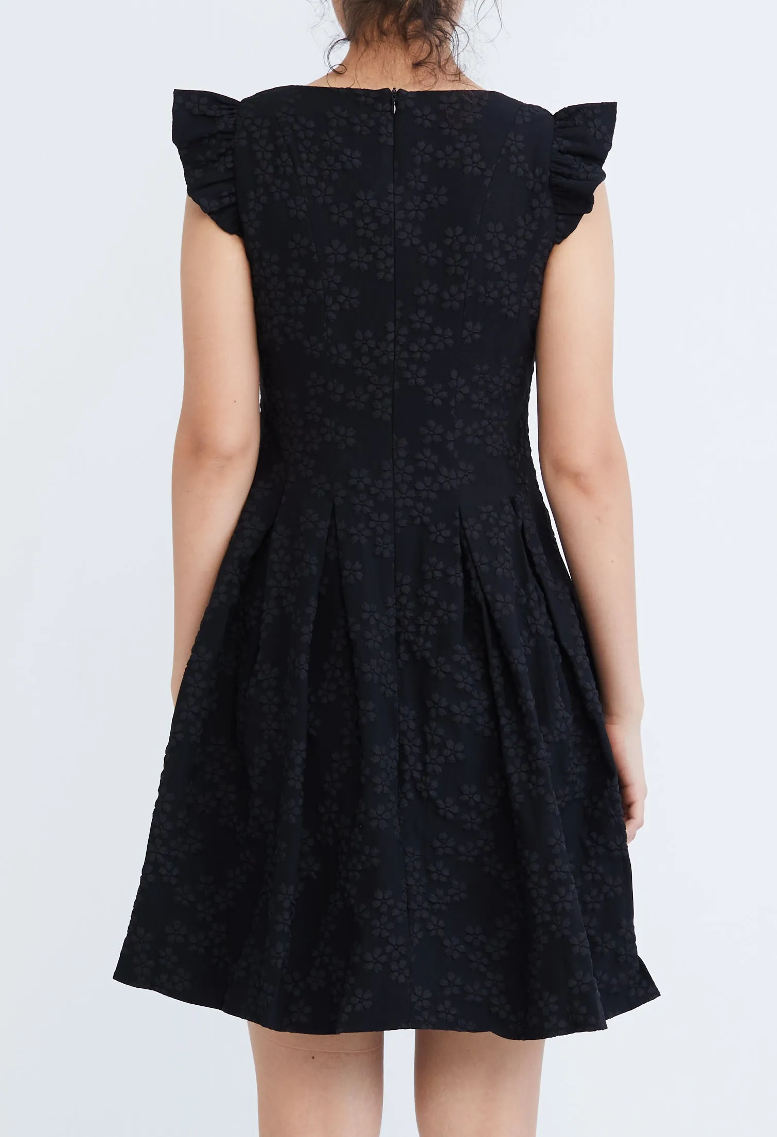 Frilled Cap Sleeve Smock Dress