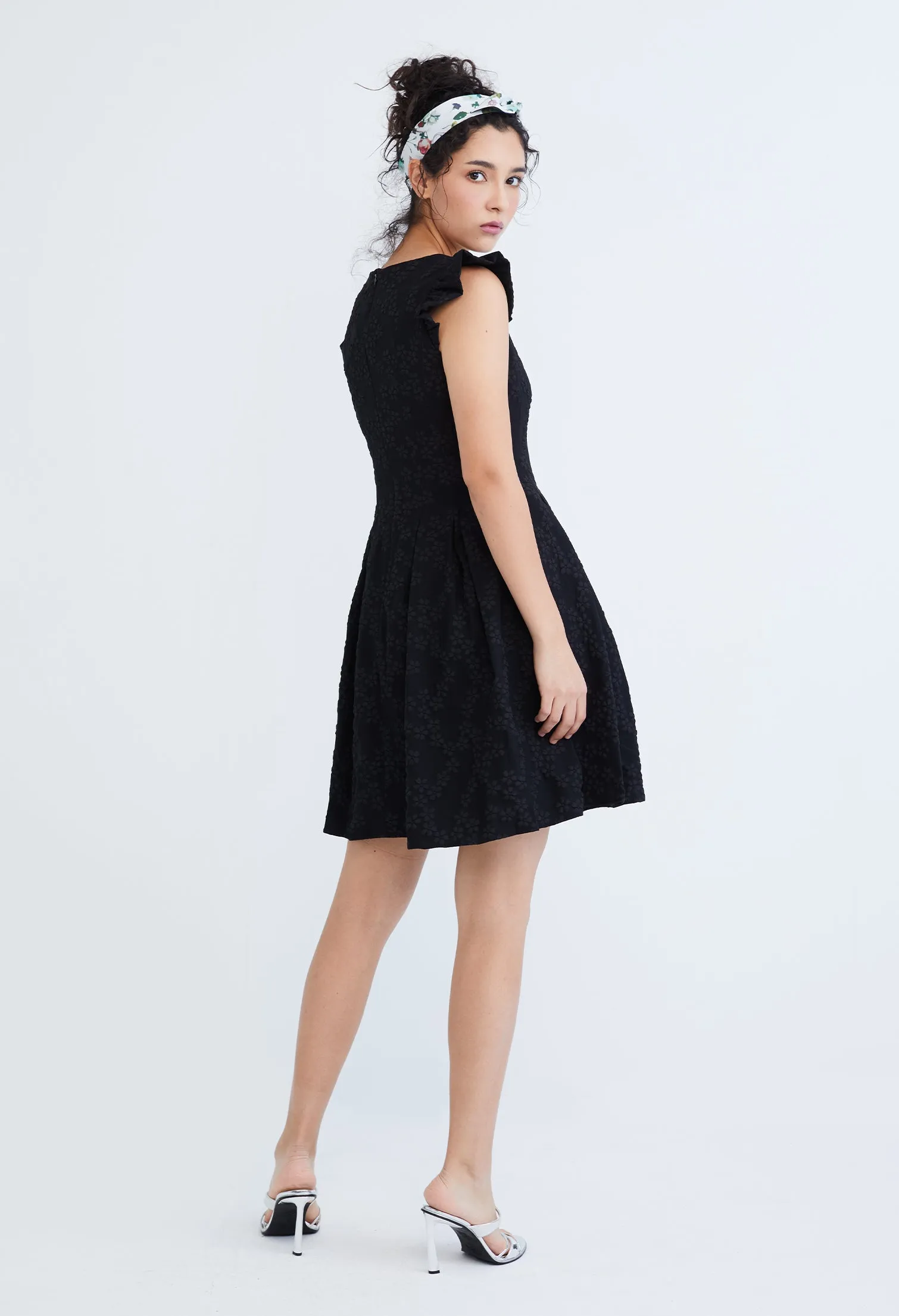 Frilled Cap Sleeve Smock Dress