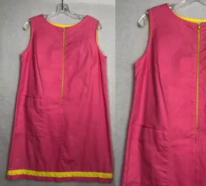 Vintage 1960's Pink Cotton Mini MOD Scooter Zip Up GoGo Jan Brady style Dress size M